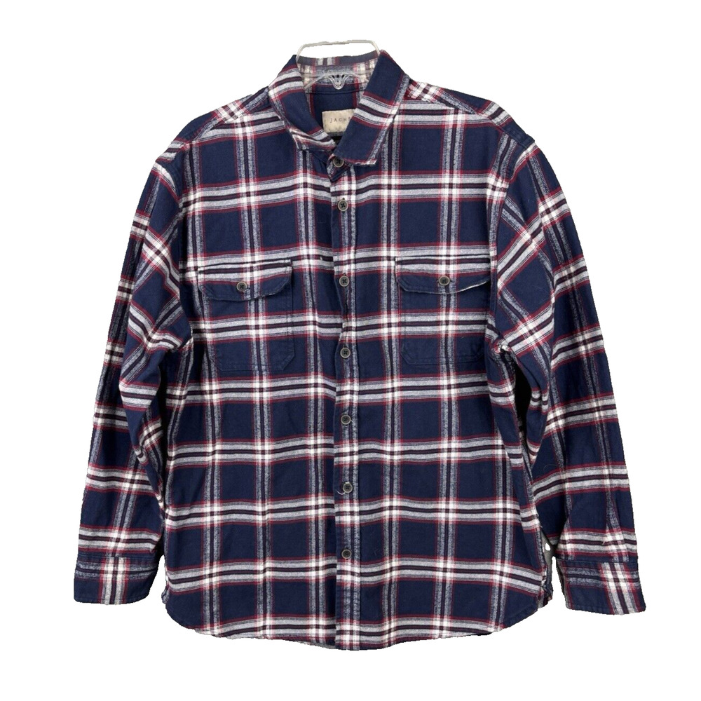 Jachs Brawny Flannel Mens XL NAVY/RED Plaid Button-Down Shirt